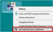 Kontextmenü-Option "Als Administrator ausführen"