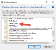 Telnet Client in Windows-Features aktivieren