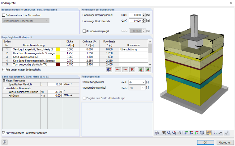 Eingabedialog "Bodenprofil" in RF-/FUND Pro
