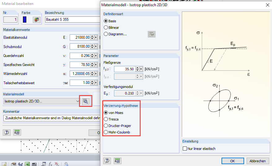 Versagenshypothesen in RFEM 5