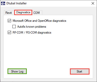 Diagnose und Reparatur über den DLInstaller
