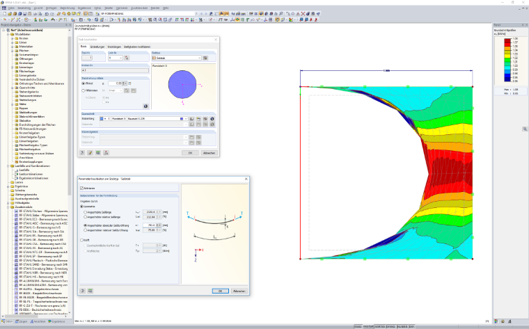 Ungünstige Formfindungseinstellung