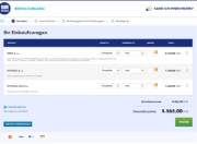 Gewählte Produkte im Einkaufswagen