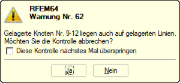 Warnung, gelagerte Knoten liegen auf gelagerten Linien