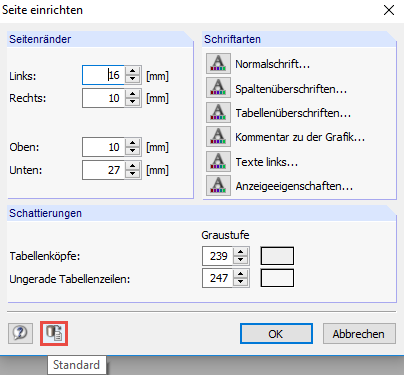 Seiteneinstellungen auf Standard zurücksetzen