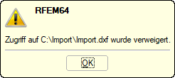 Hinweis Zugriff verweigert