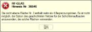 Hinweismeldung bezüglich der Berandungslinien