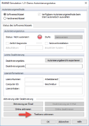 Aktivierung der Testlizenz