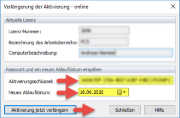 Verlängerung der Aktivierung