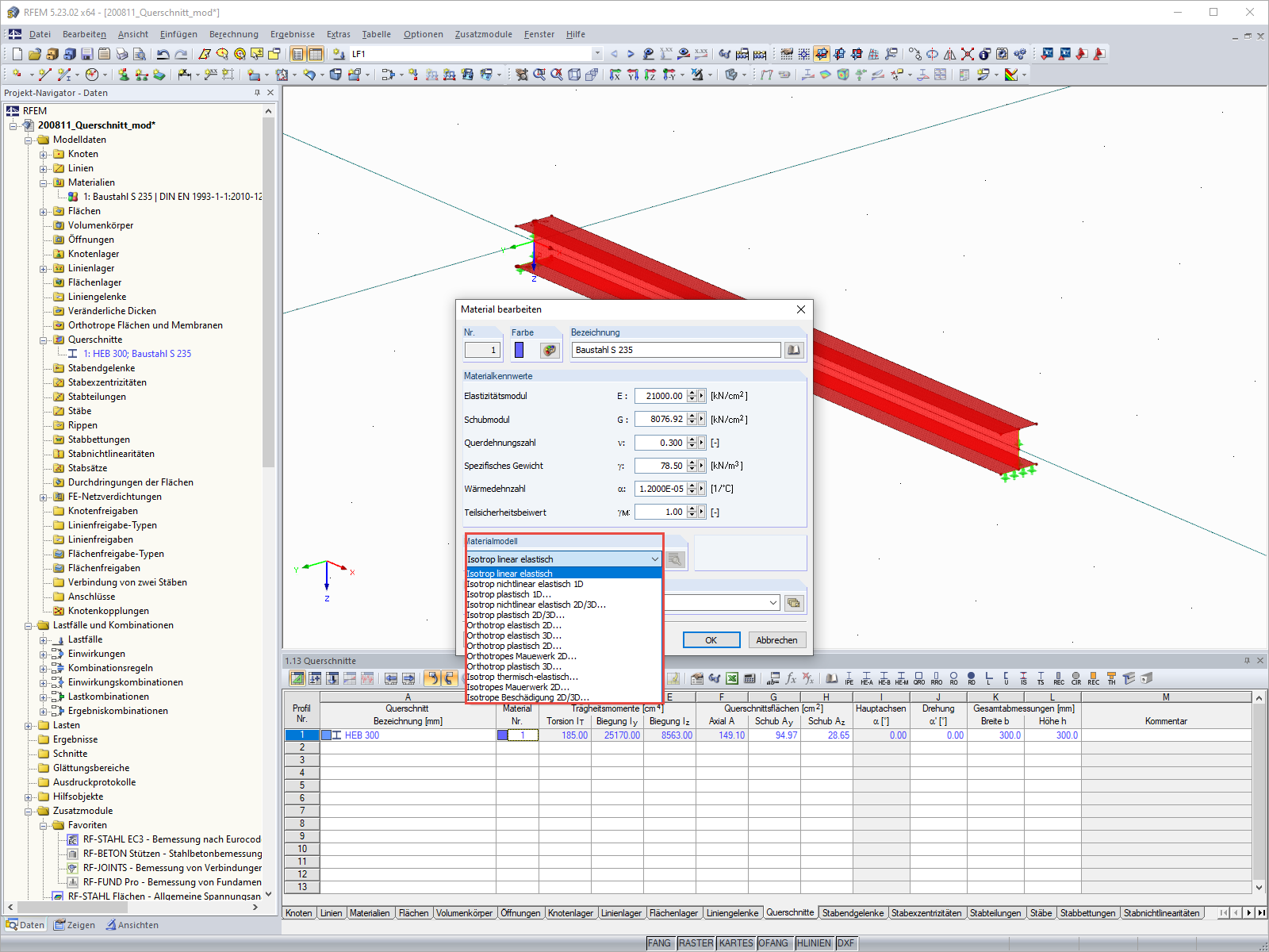 RFEM - Materialien
