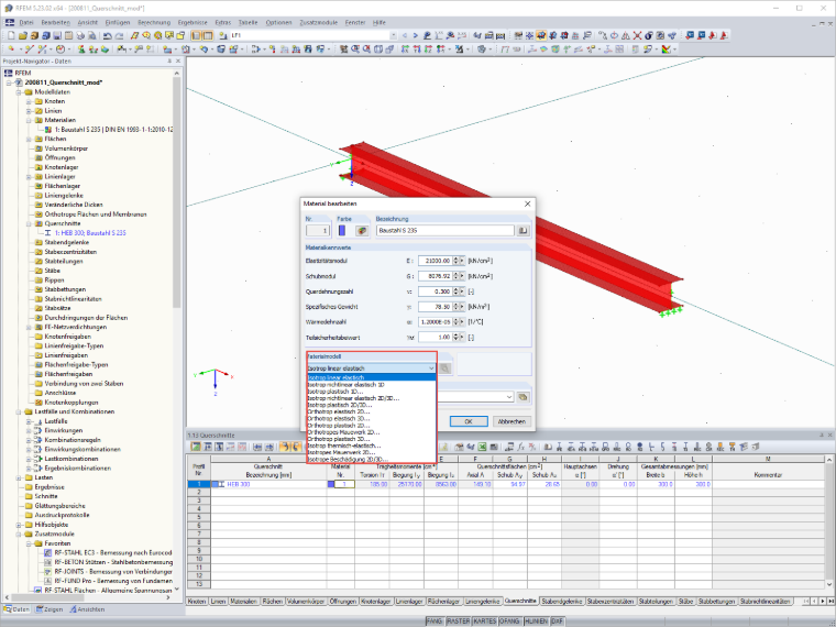 RFEM - Materialien