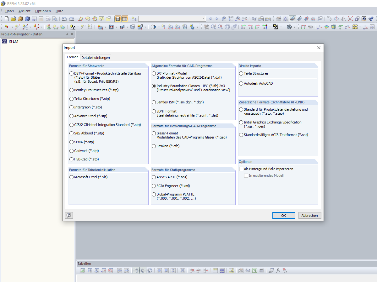 Importformate RFEM