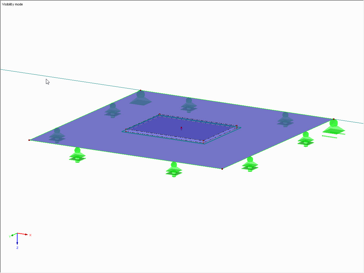 Beispielmodell mit Verstärkungsblech und Kontaktvolumen
