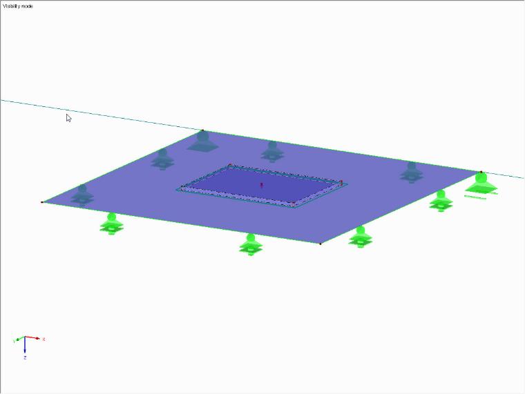 Beispielmodell mit Verstärkungsblech und Kontaktvolumen