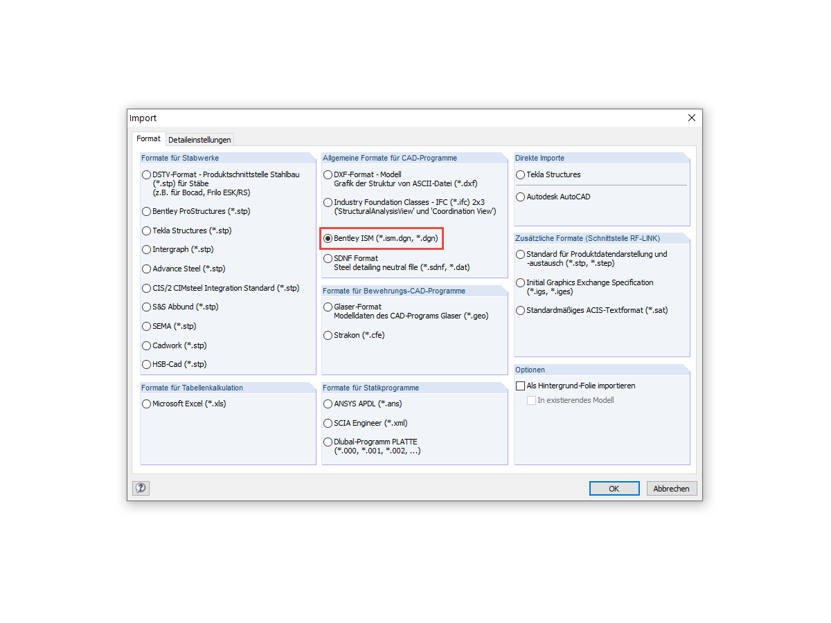 Schnittstellen RFEM