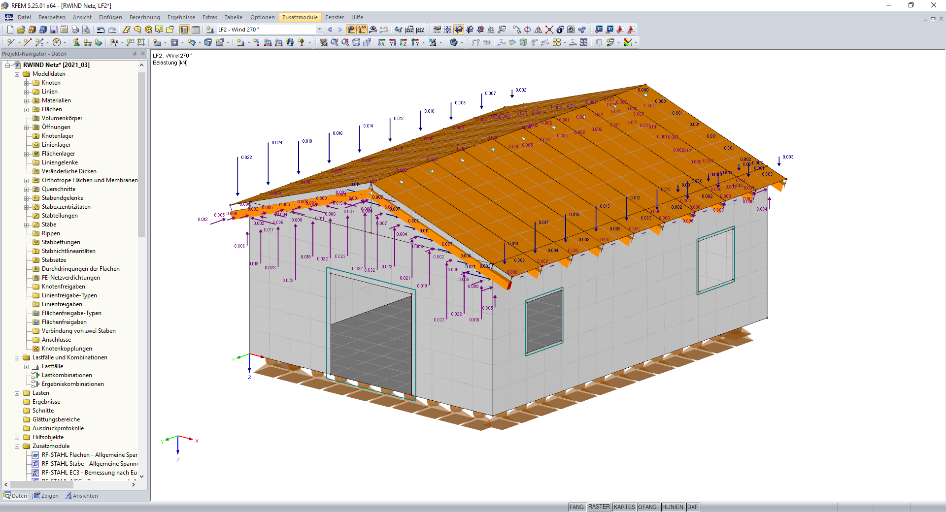Generierter Lastfall aus RWIND Simulation