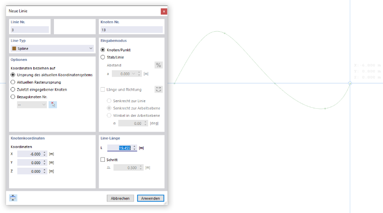 Spline grafisch definieren