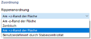 Rippenanordnung auswählen