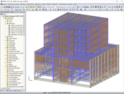 3D-Modell des Bürogebäudes in RFEM (© Cosmos Proyectos Estructurales, S.A. de C.V.)
