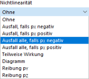 Lagernichtlinearität auswählen