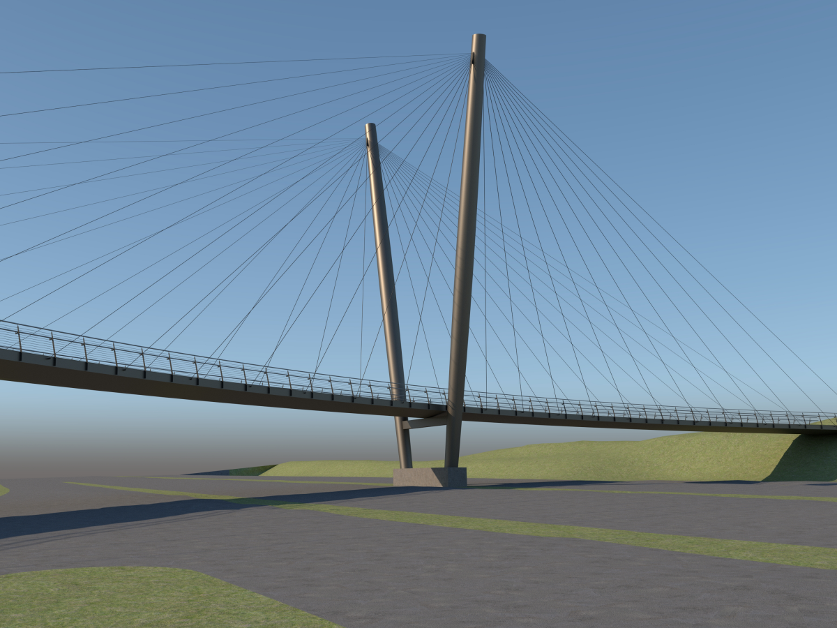 GT 000444 | Gekrümmte Schrägseilbrücke: Ersatzneubau der Radwegbrücke Ständlerstraße - A8