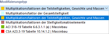 Modifizierungstyp auswählen
