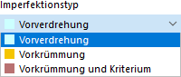 Imperfektionstyp auswählen