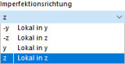 Imperfektionsrichtung auswählen