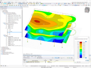 Verformungsdarstellung im Grenzzustand der Gebrauchstauglichkeit bei der Betonbemessung in einer bautechnischen Software.