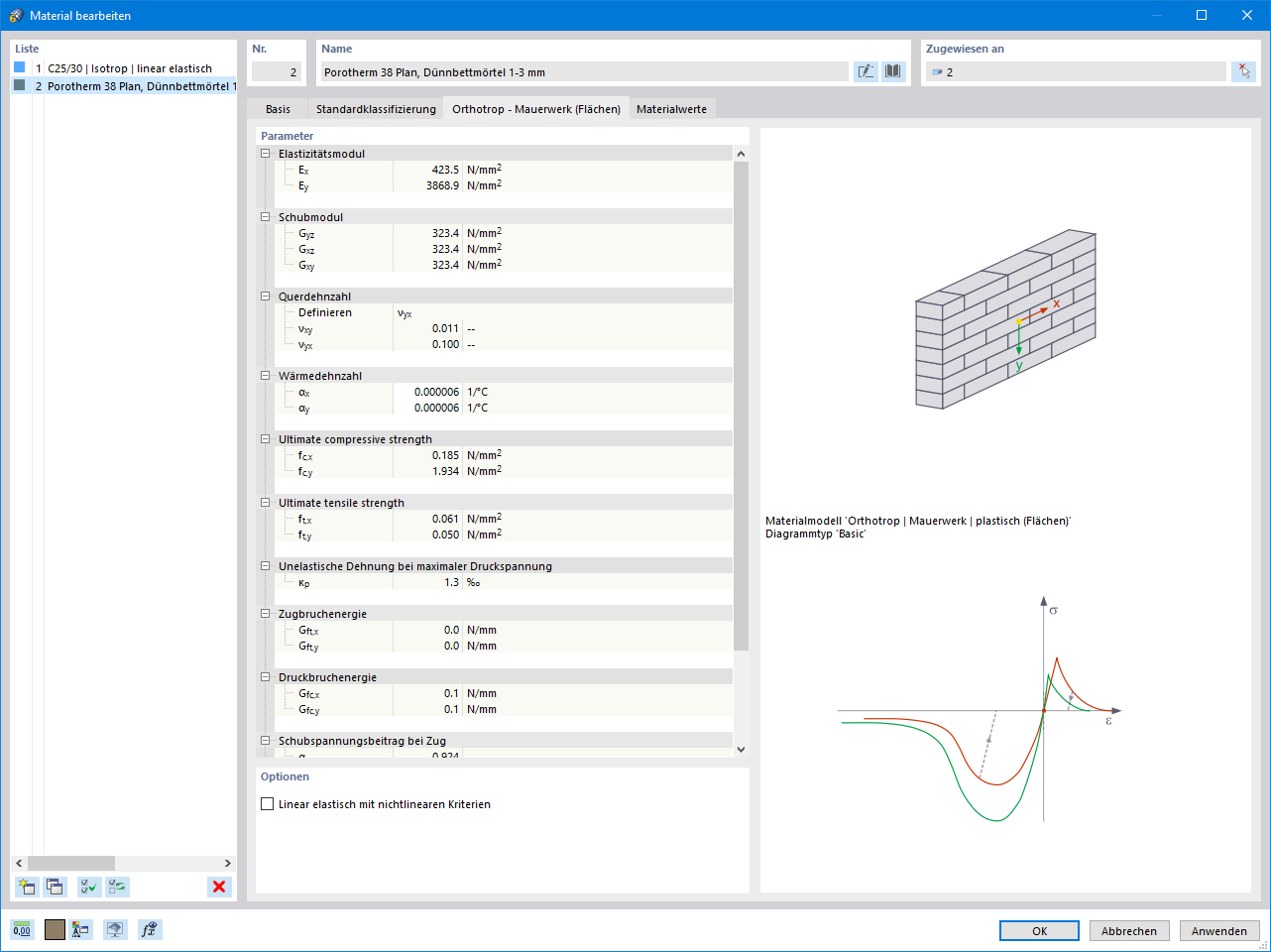 Materialparameter