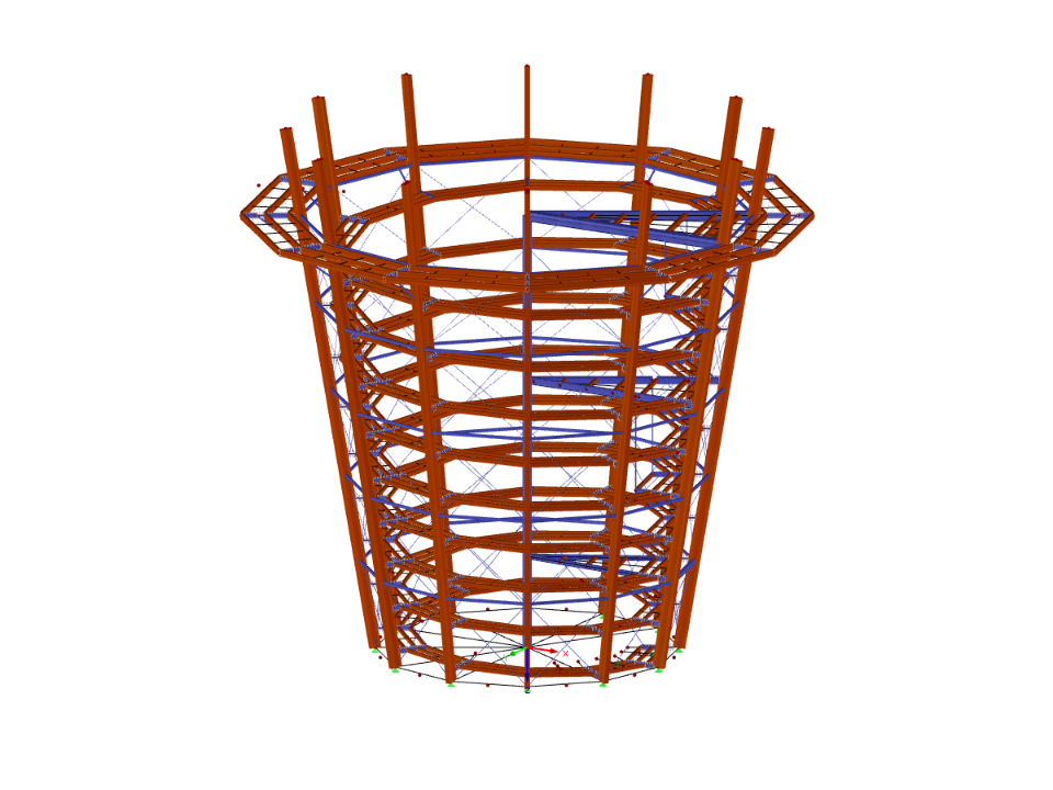 3D-Modell des Aussichtsturmes Malahat SkyWalk in RFEM (© Aspect Structural Engineers)