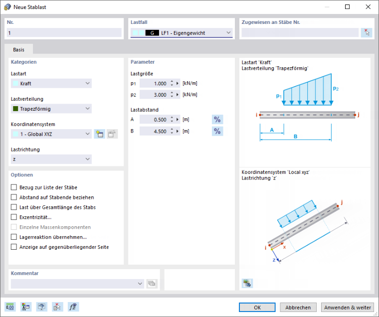Dialog 'Neue Stablast'