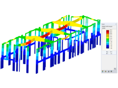 Animation der globalen Verformungen des Bürogebäudes in RFEM