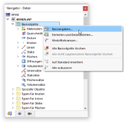 Basisangaben über Kontextmenü bearbeiten