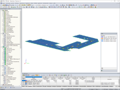 RFEM-Modell eines Holzfußbodens im Hotelgeschoss
