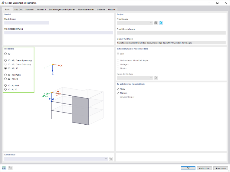 Modelltypen in RFEM 6