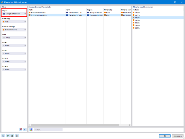 FAQ 005113 | Wo finde ich in RFEM 6 und RSTAB 9 die Materialien zu den entsprechenden nationalen Anhängen?