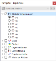 Globale Verformungen im Navigator auswählen