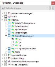 Kontaktspannungen im Navigator auswählen