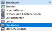 Kategorie 'Stücklisten' auswählen