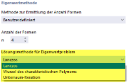 Lösungsmethode für Eigenwertproblem auswählen