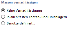 Massen für Modalanalyse vernachlässigen