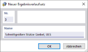 Dialog 'Neuer Ergebnisverlaufsatz'
