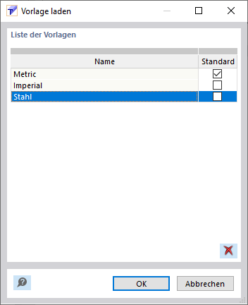 Vorlage einlesen
