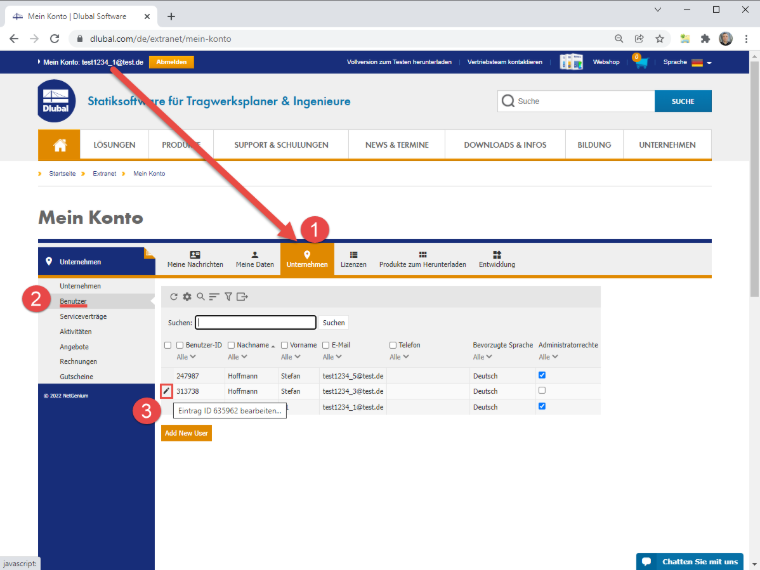 FAQ 005174 | Wie kann ich im Extranet einen Benutzer inaktiv setzen?