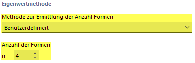 Benutzerdefinierte Anzahl an Eigenformen festlegen