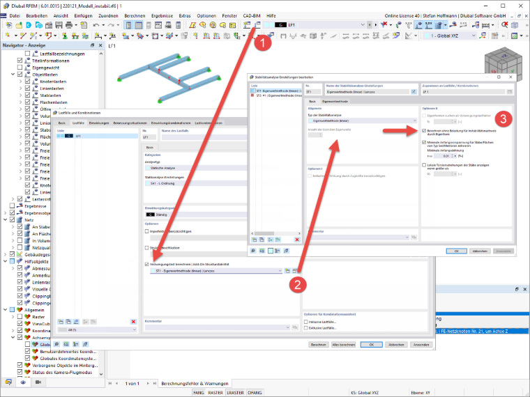 FAQ 005191 | Mein Modell in RFEM 6 ist instabil. Wie kann ich dies korrigieren?