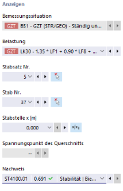 Anzeigeeinstellung für Nachweisdetails