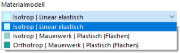 Auswahlmöglichkeit Materialmodelle