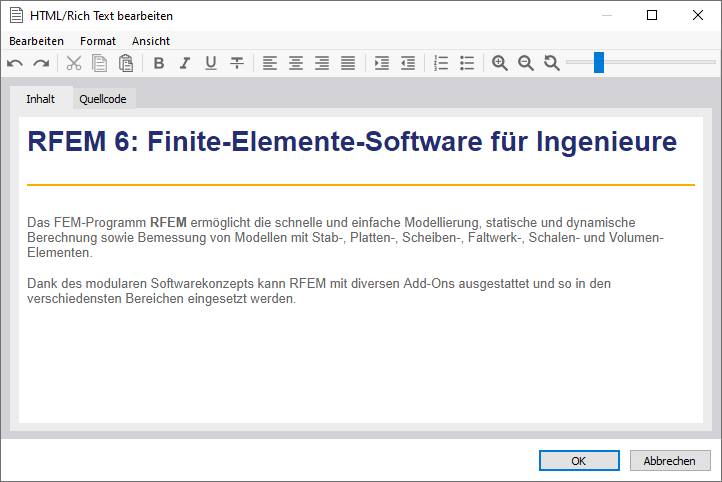 HTML-Text verwenden